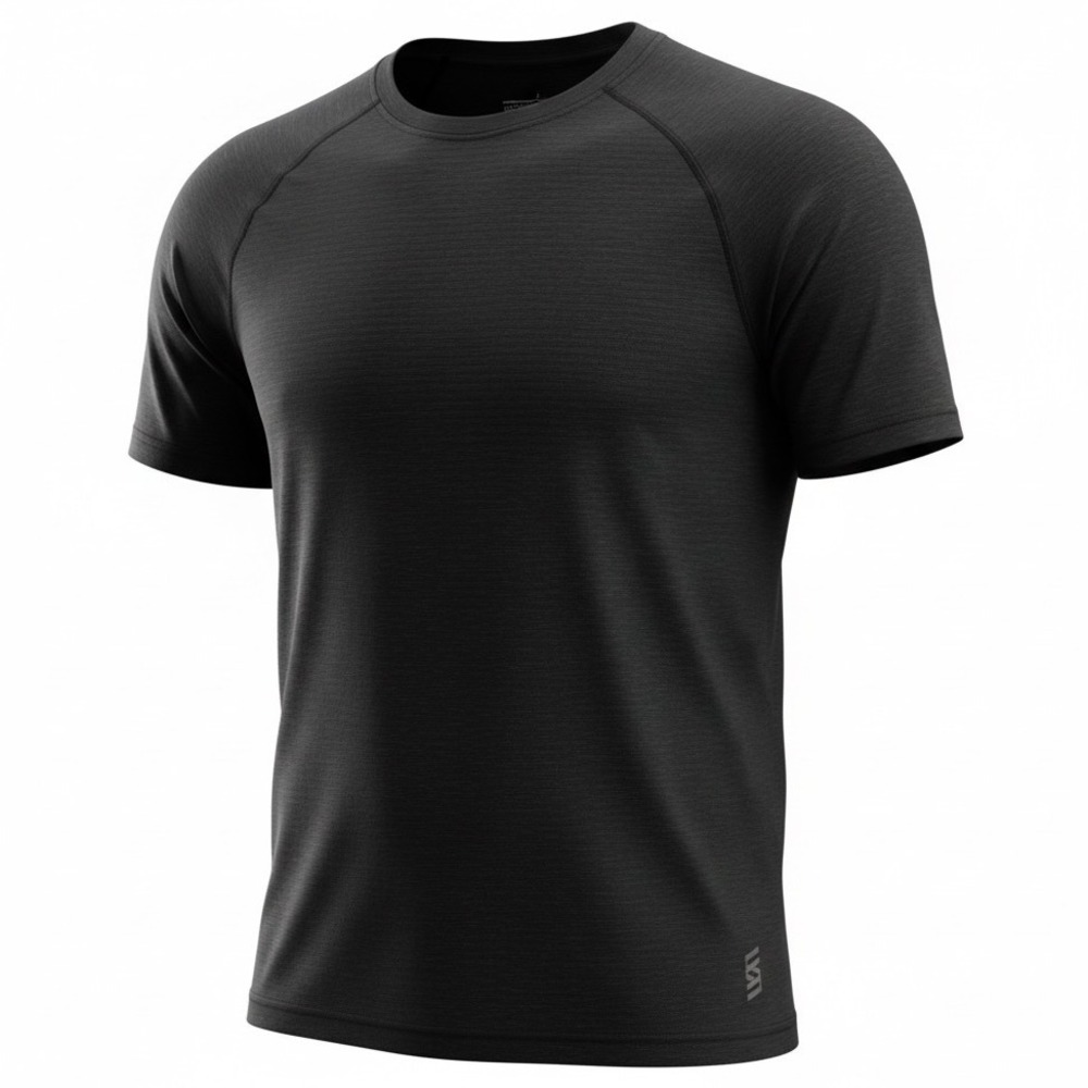 Second Skin Athletic Works Mens Black Short Sleeve Raglan T‎ Shirt Size Small
